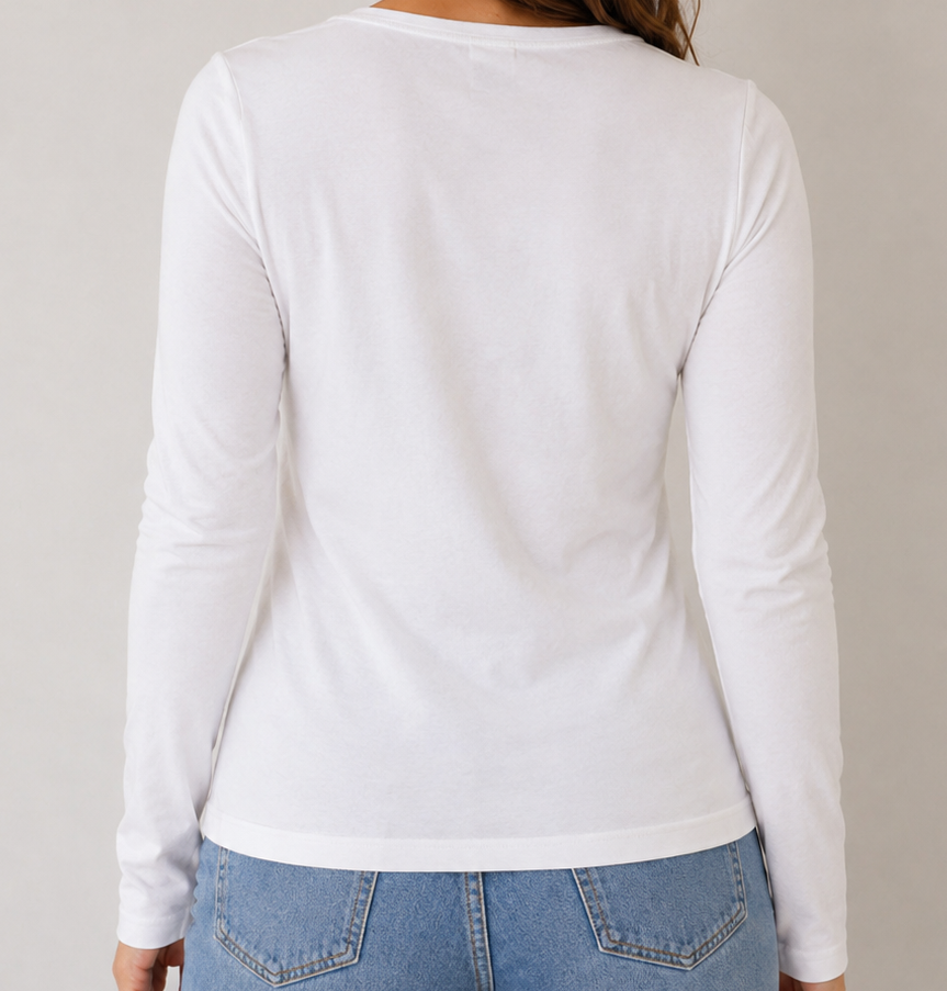 Pima Cotton Crewneck Long-Sleeve T-Shirt