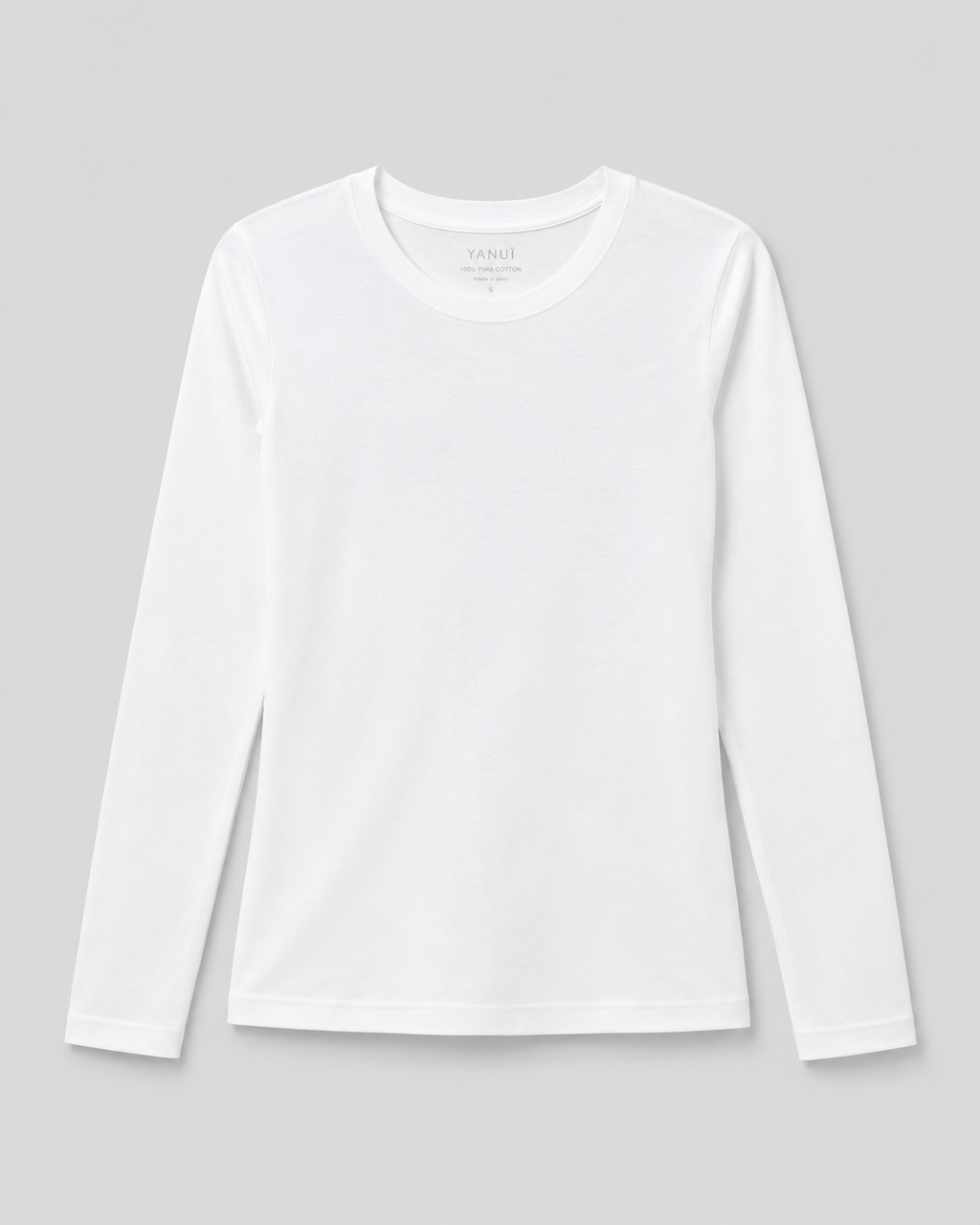Pima Cotton Crewneck Long-Sleeve T-Shirt