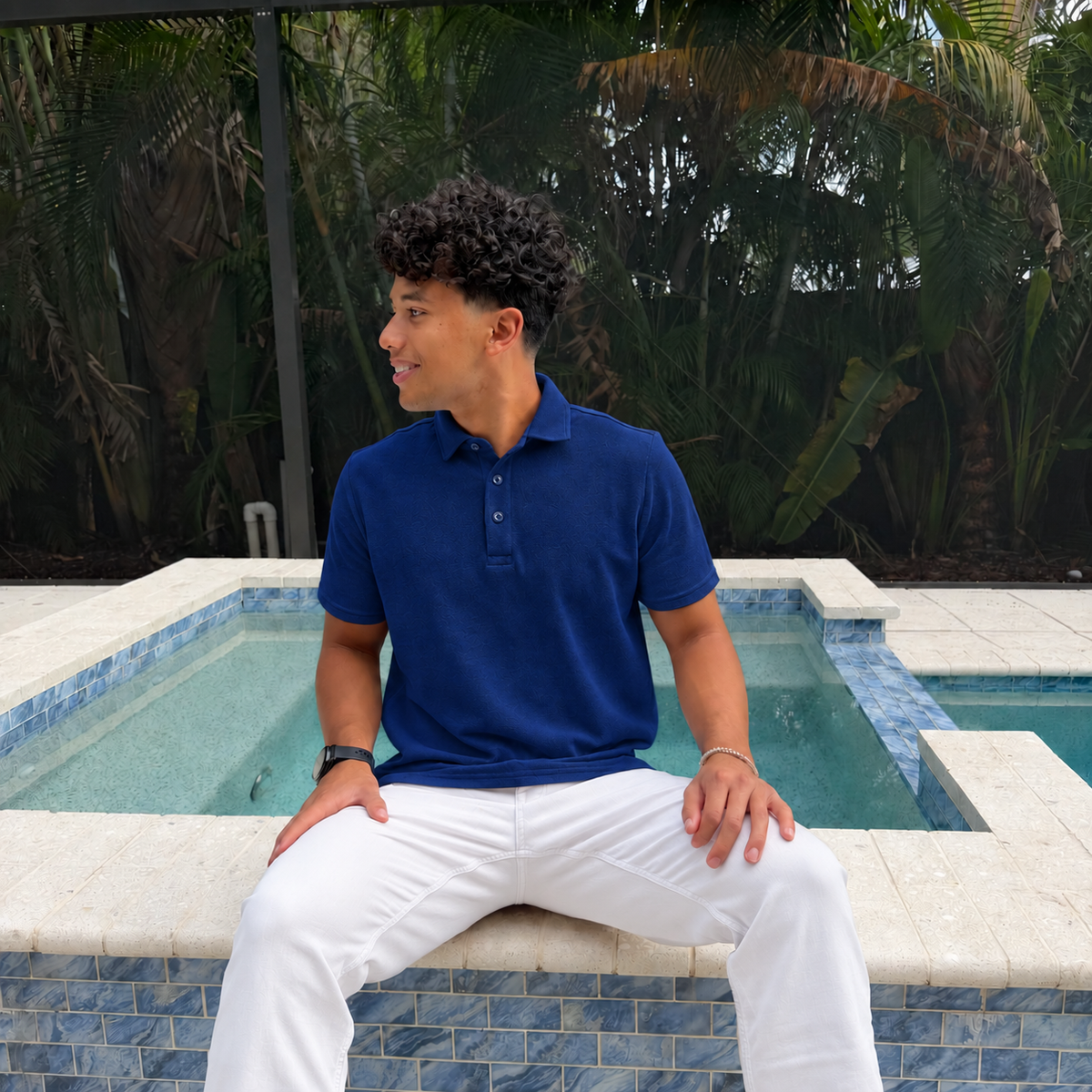 Taylor Self-Fabric Piqué Polo – 100% Peruvian Pima Cotton
