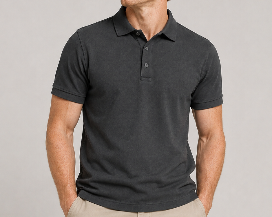 Taylor Self-Fabric Piqué Polo – 100% Peruvian Pima Cotton