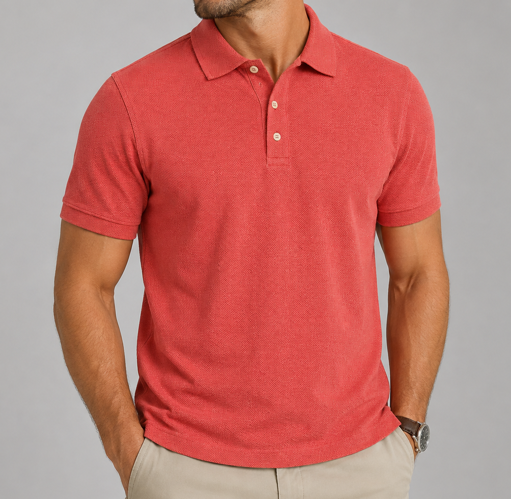 Taylor Self-Fabric Piqué Polo – 100% Peruvian Pima Cotton