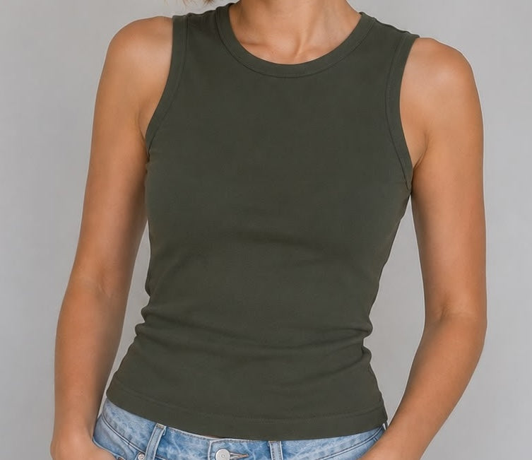 Pima Cotton Rib Tank Top